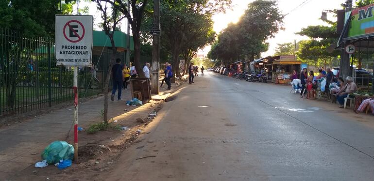La zona fue despejada durante el  acto inaugural, al culminar todo volvió a la  normalidad.