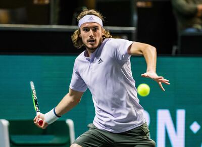 Stefanos Tsitsipas en acción.
