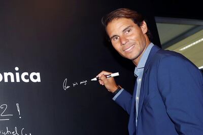 Rafael Nadal durante su visita al Distrito T de Telefónica.
