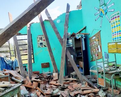 La escuela San Miguel de Carapeguá, que en diciembre se derrumbó al término de las actividades académicas.