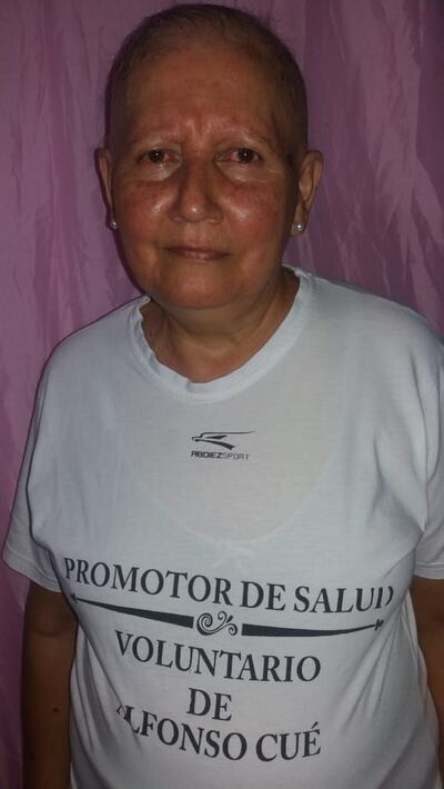 Adelfa Gómez, quien sufre de cáncer de mamas.