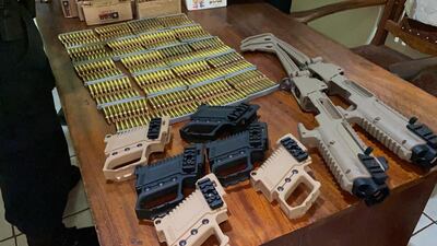 Proyectiles y accesorios para armas de fuego incautados este sábado en Pedro Juan Caballero.