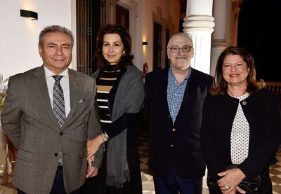 Embajador de Rusia,  Nikolay Tavdumadze; Natalya Tavdumadze,  Nicolás Latourrette Bo y Regina Naranjo.