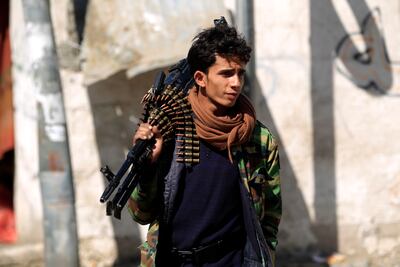 Un combatiente rebelde hutí en Saná, Yemen, en una imagen de noviembre de 2019.