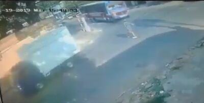 Captura del video de seguridad que muestra el momento justo antes del accidente.