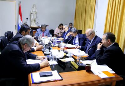 El pleno del actual Consejo de la Magistratura.  Cristian Kriskovich, (cuarto de la der.) es uno de los miembros.