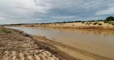 Imagen reciente del canal paraguayo en inmediaciones de la Embocadura. Las aguas siguen entrando.