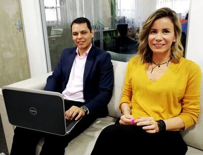 Jorge Garicoche y la Ing. Pilar Cristaldo, de la Dipe, del Ministerio de Obras Públicas.