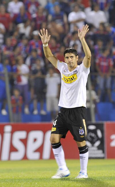 José Domingo Salcedo en una visita del Colo Colo al país para enfrentar a Cerro Porteño.