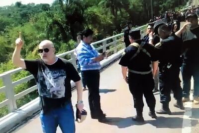 Imagen captada de un video donde se observa a Paraguayo Cubas diciendo: “Muerte a los brasileros bandeirantes”.