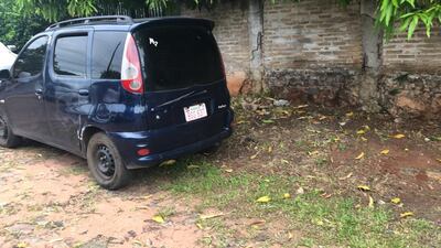 El vehículo utilizado por los delincuentes al momento del asalto al cambista.