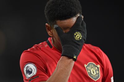 Anthony Martial lamenta el resultado final.