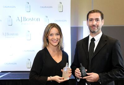 Camila Marsá, brand manager de CK, y Juan Pablo Jaeggli, gerente general de A.J. Boston, que ahora tiene la representación y distribución de Calvin Klein.