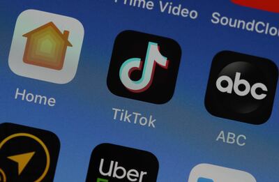 El logo de la red social Tik Tok visto  en un iPhone.