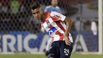 Víctor Cantillo en acción con el Junior.