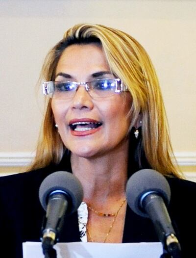 Jeanine Áñez, presidenta provisional de Bolivia.