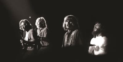 Creedence Clearwater Revival durante su presentación en el festival de Woodstock, en 1969.