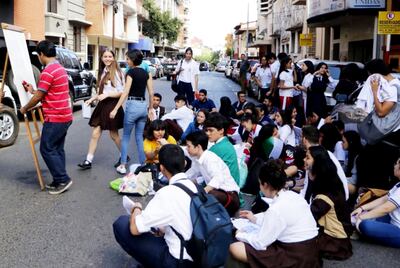 Miembros de la Federación Nacional de Estudiantes Secundarios (Fenaes) protestaron en abril frente al Ministerio de Educación porque hacía dos meses no tenían docentes.