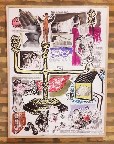 Obra de Alfredo Quiroz, “Todo el mundo daña”, que integraba la muestra “París en Asunción”.