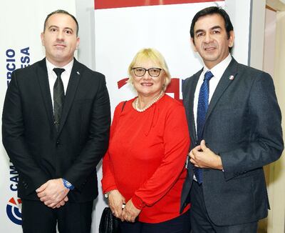 Jorge García, Hannelore Gotzl y Claudio Bardella.