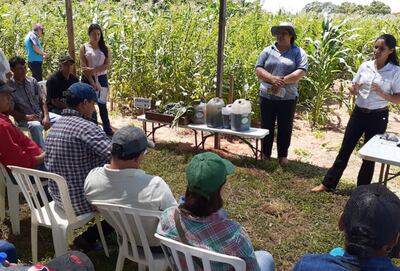 Un momento de la charla realizada por las ingenieras Aida Benítez y Patricia Pereira, que hablaron sobre el control sanitario durante el desarrollo del sésamo.