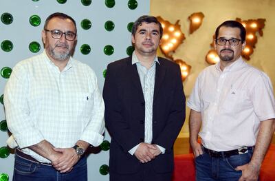 Jorge Morínigo, Rodrigo Campos y Víctor Cano.