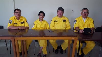 El capitán Silvio Rodriguez (3º) y el presidente de la Comisión, Ramón Rodríguez, (d), en conferencia de prensa.