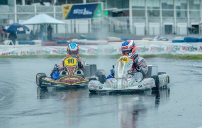 Con el karting número 46, Alejandro Samaniego estuvo siempre en la lucha por el primer lugar en la general de la OK Júnior.