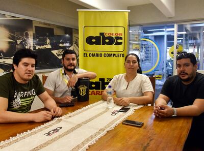 Rubén Dario “Cheli” Romero Paredes, candidato a la seccional  36, junto a Guido Maciel, Phany Vera y Óscar Brítez (i a d).