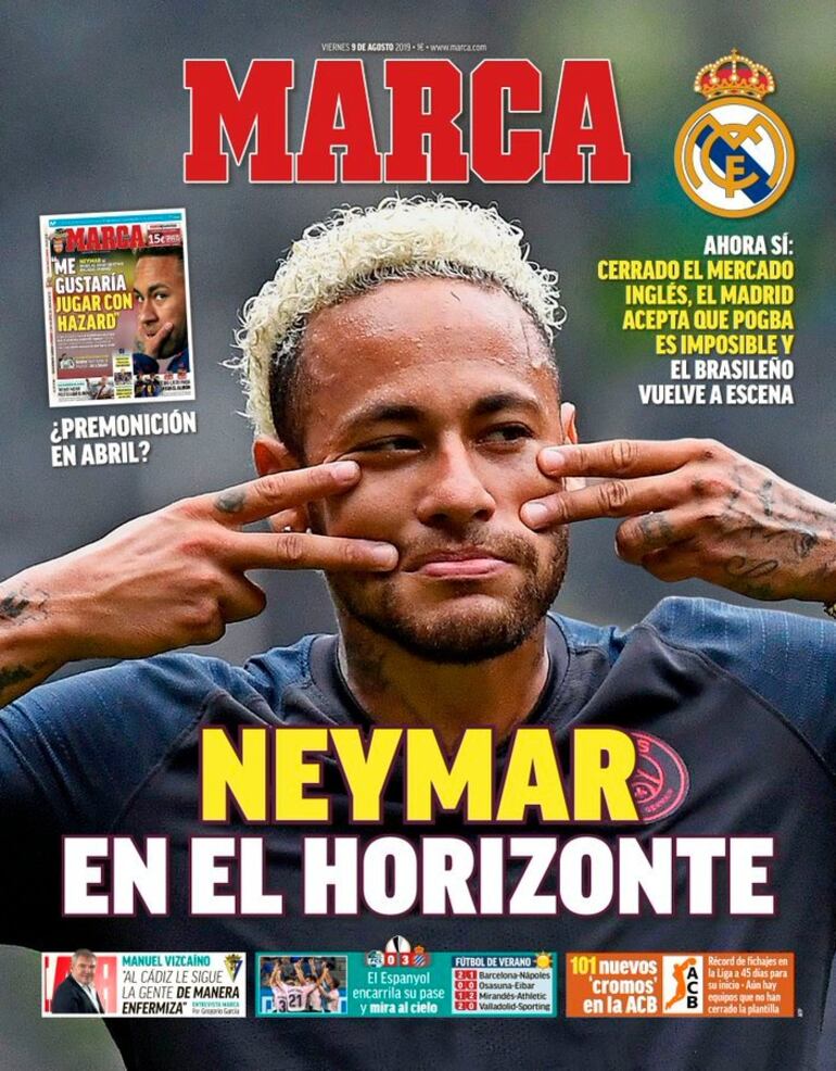 La portada del diario madrileño sobre el caso de Neymar entre el Barcelona y el Real Madrid.