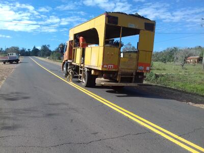 Los trabajos se realizan en el tramo  Independencia-Mbocayaty.