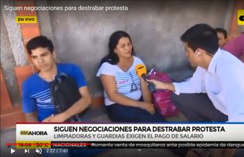 Por más que se manifestaron, los empleados no lograron cobrar más de G. 300.000 antes de la Nochebuena.