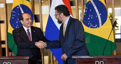 Antonio Rivas Palacio, canciller de Paraguay, recibirá hoy a su par del Brasil, Ernesto Araújo. Es la primera visita oficial del brasileño desde la asunción del gobierno de Jair Bolsonario en el vecino país.