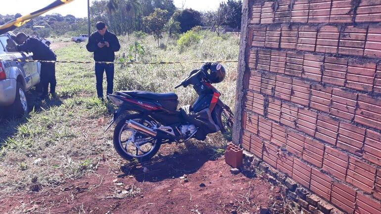 Motocicleta usada por el sicario.