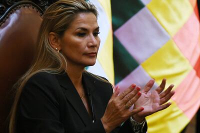 Jeanine Áñez, presidenta interina de Bolivia.