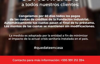 Comunicado de la Fundación Industrial.