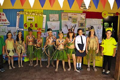 Dramatización por alumnos de la Esc. Agustín Barboza, de Choré.