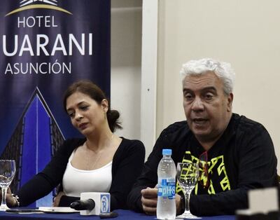 El humorista argentino Coco Sily, durante la conferencia de prensa que ofreció ayer junto con la productora Leticia Cosp.