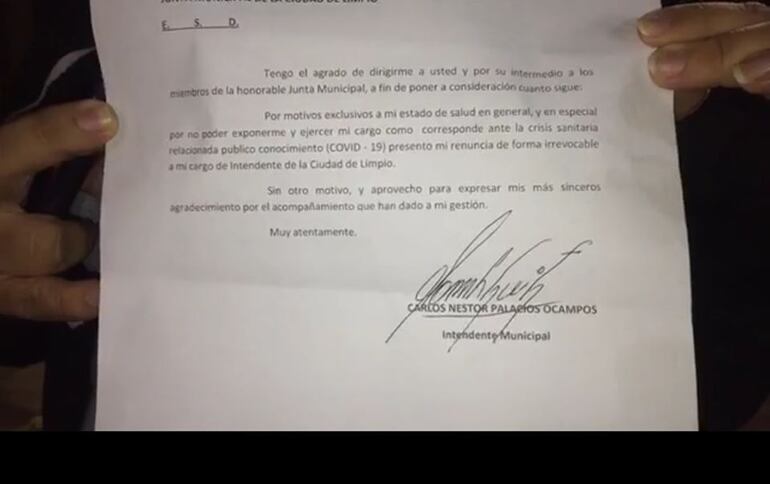 Supuesta renuncia que llegó hasta el domicilio de la titular de la Junta de Limpio.