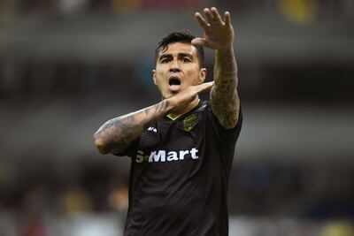 Darío Lezcano celebrando un nuevo gol con Los Bravos.