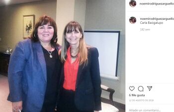 Elva Rodríguez en una foto de su Instagram con Carla Bacigalupo.