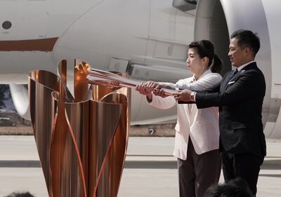 La llama olímpica llegó a Japón para los Juegos Olímpicos de Tokio 2020.