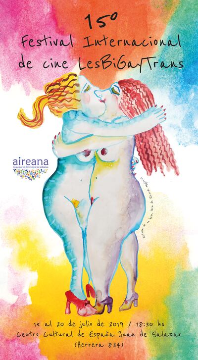 Afiche del 15° Festival de Cine Lesbigaytrans que se desarrollará en Asunción, del 15 al 20 de julio.