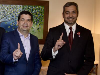 El vicepresidente Hugo Velázquez y el presidente Mario Abdo.