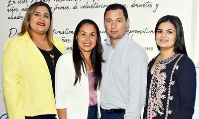 Fiorella Roa, Ana Lice Flecha, Oscar Liuzzi y Laura Vargas.