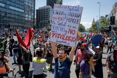 Manifestantes en Chile.
