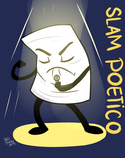 El slam poético, género de declamación que se mezcla armónicamente con el arte dramático y con el formato de competencia, surge como una conexión de hilos que estaban destinados a entrelazarse en algún momento.