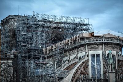 Una imagen de la catedral de Notre Dame de París, que fue parcialmente destruida por un incendio en abril.