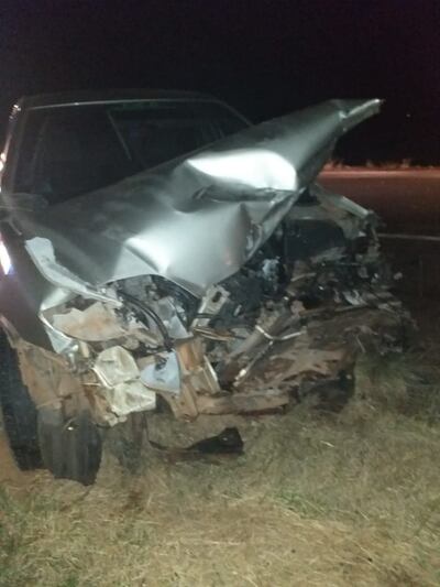 En estas condiciones quedó el vehículo del militar.