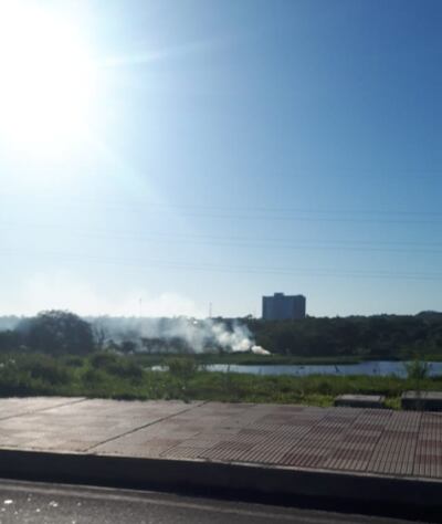 Quema de basuras, zona Costanera.